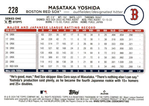 Boston Red Sox 2024 Topps Complete Mint Hand Collated 30 Card Team Set Featuring Rafael Devers, Jarren Duran and Masataka Yoshida with 8 Rookie Cards including Ceddanne Rafaela and Wilyer Abreu Plus