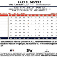 Boston Red Sox 2024 Topps Complete Mint Hand Collated 30 Card Team Set Featuring Rafael Devers, Jarren Duran and Masataka Yoshida with 8 Rookie Cards including Ceddanne Rafaela and Wilyer Abreu Plus