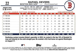 Boston Red Sox 2024 Topps Complete Mint Hand Collated 30 Card Team Set Featuring Rafael Devers, Jarren Duran and Masataka Yoshida with 8 Rookie Cards including Ceddanne Rafaela and Wilyer Abreu Plus