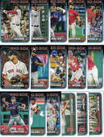 Boston Red Sox 2024 Topps Complete Mint Hand Collated 30 Card Team Set Featuring Rafael Devers, Jarren Duran and Masataka Yoshida with 8 Rookie Cards including Ceddanne Rafaela and Wilyer Abreu Plus
