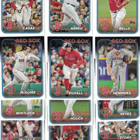 Boston Red Sox 2024 Topps Complete Mint Hand Collated 30 Card Team Set Featuring Rafael Devers, Jarren Duran and Masataka Yoshida with 8 Rookie Cards including Ceddanne Rafaela and Wilyer Abreu Plus