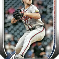 Atlanta Braves 2025 Bowman Complete Mint 12 Card Team Set made by Topps with Stars Austin Riley, Matt Olson, Chris Sales and Ronald Acuna Jr., Plus Spencer Schwellenbach Rookie and 5 Top Prospect Cards