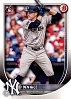 New York Yankees 2025 Bowman 8 Card Team Set Made by Topps Featuring Aaron Judge, Ben Rice Rookie Card and 5 Top Prospect Cards
