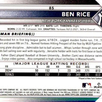 New York Yankees 2025 Bowman 8 Card Team Set Made by Topps Featuring Aaron Judge, Ben Rice Rookie Card and 5 Top Prospect Cards