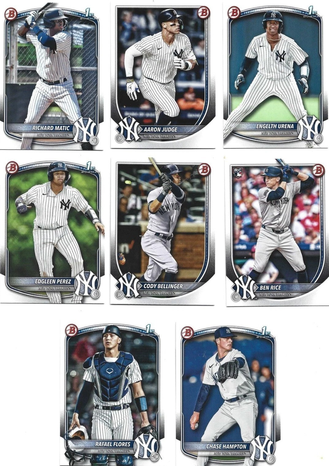 2023 Topps Series 1 & 2 New York Yankees Complete Team Set – 22 Cards Featuring Aaron Judge, Anthony Volpe, Gerrit Cole