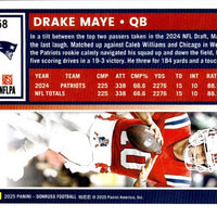 New England Patriots 2025 Donruss Factory Sealed Team Set Featuring Drake Maye and Stefon Diggs with Rated Rookie Cards of Kyle Williams, TreVeyon Henderson and Will Campbell Plus