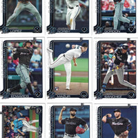 Miami Marlins 2025 Topps Complete Mint Hand Collated 18 Card Team Set Featuring Rookie Cards of Connor Norby, Adam Mazur, Griffin Conine, Valente Bellozo and Javier Sanoja Plus
