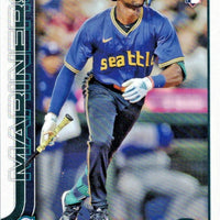 Seattle Mariners 2025 Topps Complete Mint 19 Card Hand Collated Team Set Featuring Cal Raleigh and Julio Rodríguez with Rookie Cards of Tyler Locklear, Ryan Bliss and Troy Taylor Plus