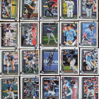 Tampa Bay Rays 2025 Topps Complete Mint 20 Card Hand Collated Team Set Featuring Junior Caminero Future Stars Card and Rookie Cards of Kameron Misner, Mason Montgomery and Logan Driscoll Plus