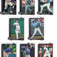 Kansas City Royals 2025 Topps Complete Mint 19 Card Hand Collated Team Set Featuring Salvador Perez and Bobby Witt Jr with a Tyler Gentry Rookie Card Plus