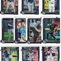 Tampa Bay Rays 2025 Topps Complete Mint 20 Card Hand Collated Team Set Featuring Junior Caminero Future Stars Card and Rookie Cards of Kameron Misner, Mason Montgomery and Logan Driscoll Plus