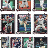 Washington Nationals 2025 Topps Complete Mint Hand Collated 20 Card Team Set Featuring Rookie Cards of Dylan Crews, Andres Chaparro, James Wood, DJ Herz, Zach Brzykcy and Darren Baker Plus