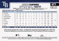 Tampa Bay Rays 2025 Topps Complete Mint 20 Card Hand Collated Team Set Featuring Junior Caminero Future Stars Card and Rookie Cards of Kameron Misner, Mason Montgomery and Logan Driscoll Plus
