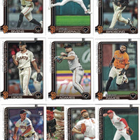 San Francisco Giants 2025 Topps Complete Mint 20 Card Team Set Featuring a Kyle Harrison Future Stars Card with Rookie Cards of Grant McCray, Trevor McDonald, Spencer Bivens and Hayden Birdsong Plus