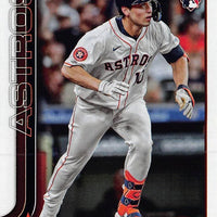 Houston Astros 2025 Topps Complete Mint Hand Collated 21 Card Team Set with Jose Altuve, Jeremy Peña, Yordan Alvarez, Justin Verlander and Rookie Cards of Pedro León, Shay Whitcomb and Zach Dezenzo Plus