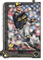 Milwaukee Brewers 2025 Topps Complete Mint Hand Collated 21 Card Team Set Featuring Joey Ortiz and Sal Frelick Future Stars Cards, Christian Yelich and Carlos Rodriguez and Isaac Collins Rookie Cards Plus
