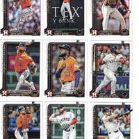 Houston Astros 2025 Topps Complete Mint Hand Collated 21 Card Team Set with Jose Altuve, Jeremy Peña, Yordan Alvarez, Justin Verlander and Rookie Cards of Pedro León, Shay Whitcomb and Zach Dezenzo Plus