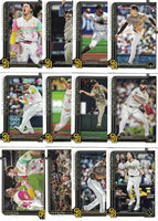 San Diego Padres 2025 Topps Complete Mint 22 Card Team Set Featuring Manny Machado, Yu Darvish, Xander Bogaerts, Fernando Tatis Jr with Rookie Cards of Sean Reynolds and Brandon Lockridge Plus
