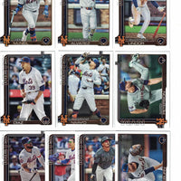 New York Mets 2025 Topps Complete Mint 24 Card Hand Collated Team Set Featuring Francisco Lindor, Juan Soto, Edwin Díaz and Pete Alonso with Luisangel Acuña Rookie Card Plus