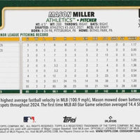Oakland Athletics 2025 Topps Complete Mint 24 Card Team Set Featuring Mason Miller, Tyler Soderstrom and Zack Gelof with Rookie Cards of Jacob Wilson, Brady Basso, J.T. Ginn and Grant Holman Plus