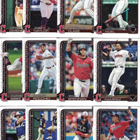 Cleveland Guardians 2025 Topps Complete Mint 25 Card Hand Collated Team Set Featuring Gavin Williams Future Stars and José Ramírez with 6 Rookie Cards including Connor Gillispie and Andrew Walters Plus