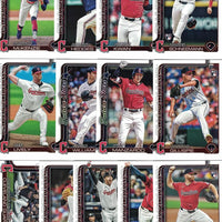 Cleveland Guardians 2025 Topps Complete Mint 25 Card Hand Collated Team Set Featuring Gavin Williams Future Stars and José Ramírez with 6 Rookie Cards including Connor Gillispie and Andrew Walters Plus