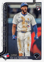Toronto Blue Jays 2025 Topps Complete Mint Hand Collated 25 Card Team Set Featuring George Springer, Vladimir Guerrero Jr and Bo Bichette with 8 ROOKIE Cards including Luis De Los Santos, Orelvis Martinez and Jake Bloss Plus
