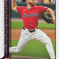 Cleveland Guardians 2025 Topps Complete Mint 25 Card Hand Collated Team Set Featuring Gavin Williams Future Stars and José Ramírez with 6 Rookie Cards including Connor Gillispie and Andrew Walters Plus