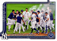 New York Yankees 2025 Topps Complete Mint 26 Card Team Set Featuring Aaron Judge on 3 Different Cards with Will Warren, Carlos Narvaez, Ben Rice and Duke Ellis Rookie Cards Plus
