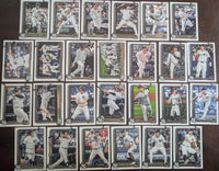 New York Yankees 2025 Topps Complete Mint 26 Card Team Set Featuring Aaron Judge on 3 Different Cards with Will Warren, Carlos Narvaez, Ben Rice and Duke Ellis Rookie Cards Plus
