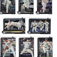 New York Yankees 2025 Topps Complete Mint 26 Card Team Set Featuring Aaron Judge on 3 Different Cards with Will Warren, Carlos Narvaez, Ben Rice and Duke Ellis Rookie Cards Plus