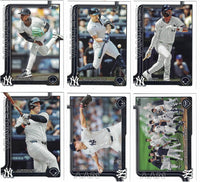 New York Yankees 2025 Topps Complete Mint 26 Card Team Set Featuring Aaron Judge on 3 Different Cards with Will Warren, Carlos Narvaez, Ben Rice and Duke Ellis Rookie Cards Plus

