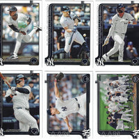 New York Yankees 2025 Topps Complete Mint 26 Card Team Set Featuring Aaron Judge on 3 Different Cards with Will Warren, Carlos Narvaez, Ben Rice and Duke Ellis Rookie Cards Plus