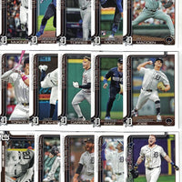 Detroit Tigers 2025 Topps Complete Mint 29 Card Hand Collated Team Set Featuring Tarik Skubal, Kenta Maeda and Javier Báez with 8 Rookie Cards Including Trey Sweeney, Jace Jung and Jackson Jobe Plus