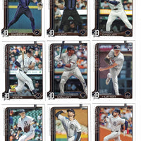 Detroit Tigers 2025 Topps Complete Mint 29 Card Hand Collated Team Set Featuring Tarik Skubal, Kenta Maeda and Javier Báez with 8 Rookie Cards Including Trey Sweeney, Jace Jung and Jackson Jobe Plus