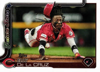 Cincinnati Reds 2025 Topps Complete Mint 29 Card Team Set Featuring Elly De La Cruz and Noelvi Marte Future Stars Cards with 5 Rookie Cards including Rhett Lowder, Rece Hinds and Blake Dunn Plus
