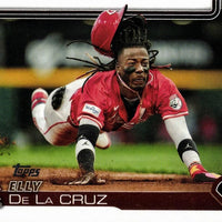 Cincinnati Reds 2025 Topps Complete Mint 29 Card Team Set Featuring Elly De La Cruz and Noelvi Marte Future Stars Cards with 5 Rookie Cards including Rhett Lowder, Rece Hinds and Blake Dunn Plus