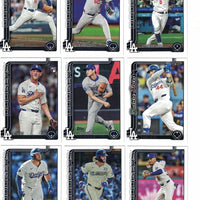 Los Angeles Dodgers 2025 Topps Complete Mint 33 Card Team Set Featuring 2 Different Shohei Ohtani Cards, Freddie Freeman, Mookie Betts and Tyler Glasnow with 7 Rookie Cards including River Ryan and Roki Sasaki Plus
