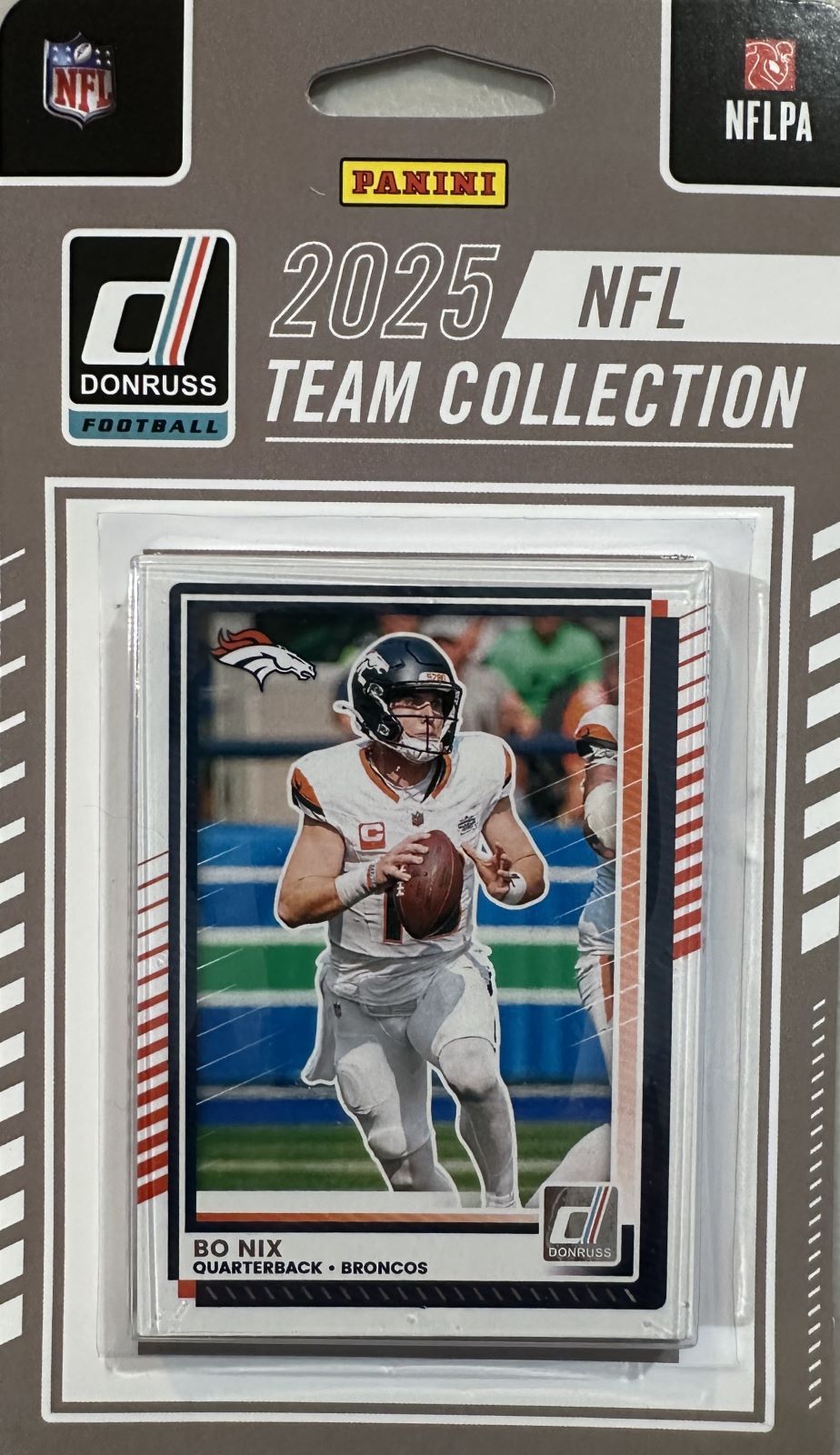 Denver Broncos 2025 Donruss Factory Sealed 11 Card Team Set Featuring Bo Nix 2nd Year Card, John Elway and 3 Rated Rookie Cards Plus