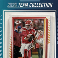 Kansas City Chiefs 2025 Donruss Factory Sealed Team Set Featuring Patrick Mahomes and Travis Kelce with 3 Rated Rookie Cards Plus