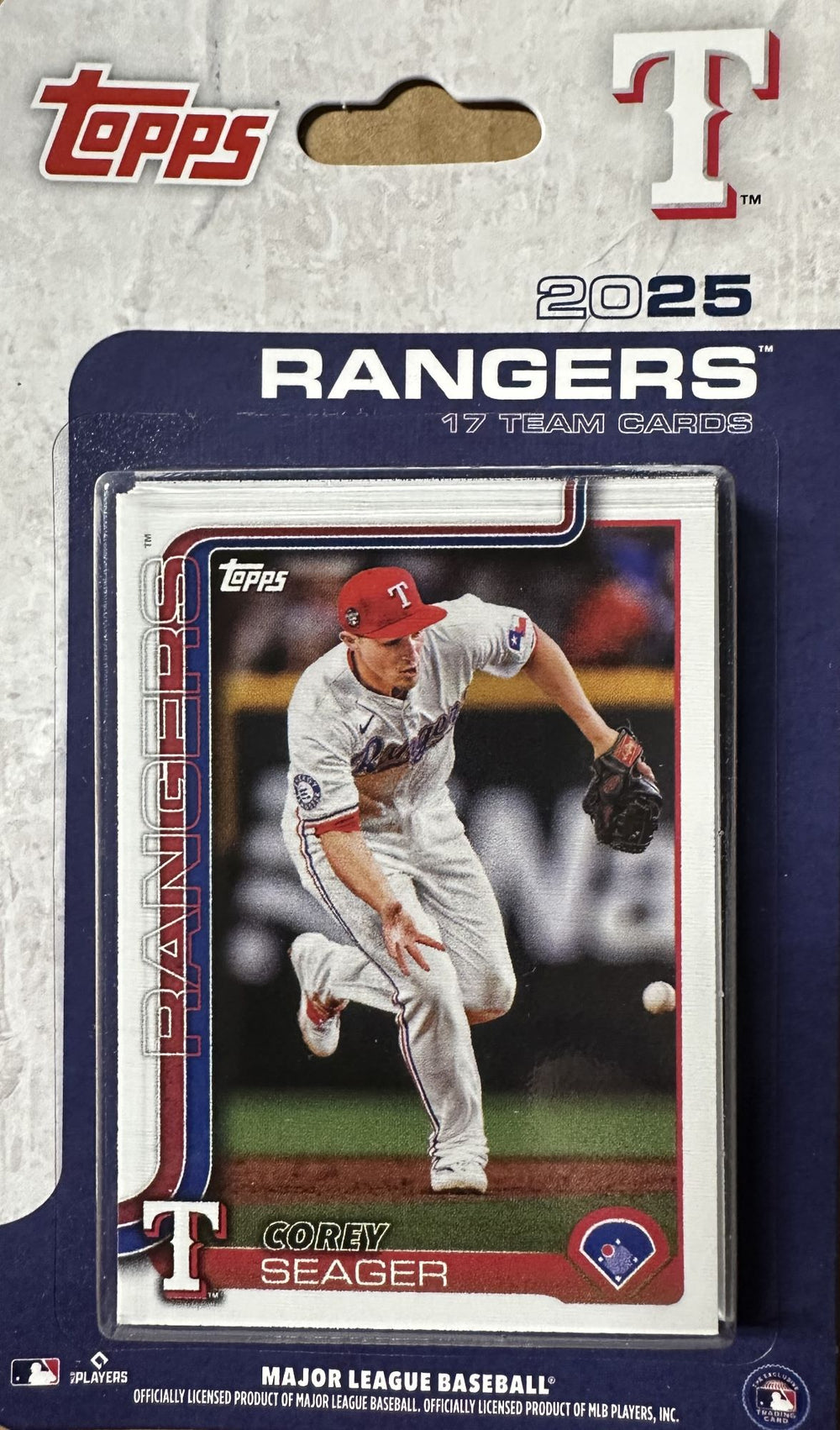 Texas Rangers 2025 Topps Factory Sealed 17 Card Team Set Featuring Corey Seager, Adolis Garcia and Josh Jung with Dustin Harris and Kumar Rocker Rookie Cards Plus