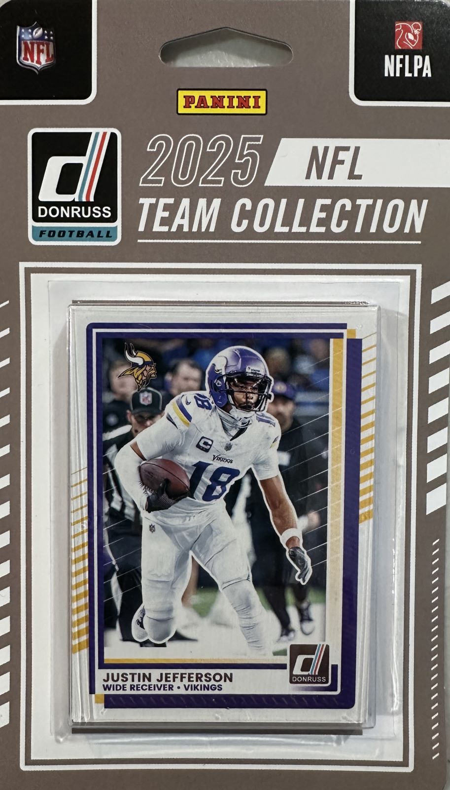 Minnesota Vikings 2025 Donruss Factory Sealed Team Set Featuring Jordan Addison, JJ McCarthy and Justin Jefferson with 2 Rated Rookie Cards Plus