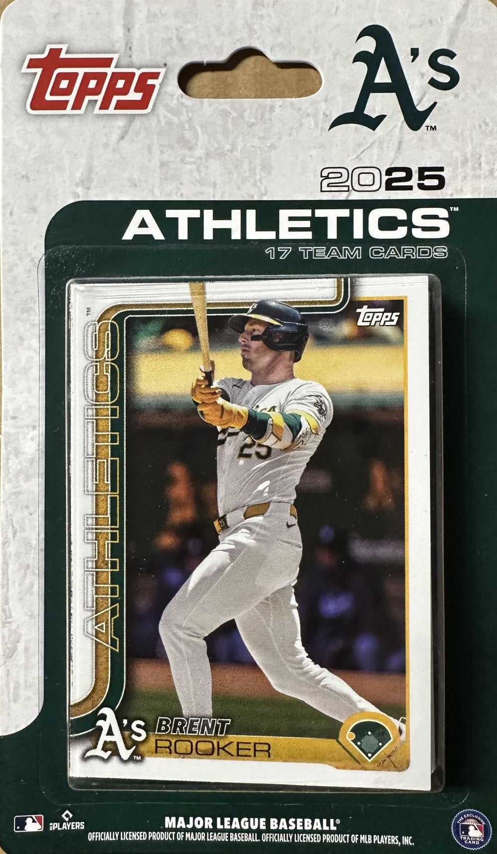 Oakland Athletics 2025 Topps Factory Sealed 17 Card Team Set Featuring Brent Rooker, Zack Gelof and Shea Langeliers with Rookie Cards of Jacob Wilson and J.T. Ginn Plus