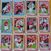 Kansas City Chiefs 2025 Donruss Factory Sealed Team Set Featuring Patrick Mahomes and Travis Kelce with 3 Rated Rookie Cards Plus
