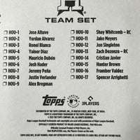 Houston Astros 2025 Topps Factory Sealed 17 Card Team Set Featuring Jose Altuve, Yordan Alvarez and Justin Verlander with Rookie Cards of Shay Witcomb and Zach Dezenzo Plus