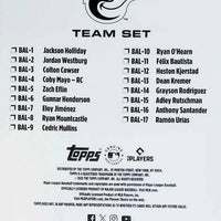 Baltimore Orioles 2025 Topps Factory Sealed 17 Card Team Set Featuring Adley Rutschman, Gunnar Henderson and Colton Cowser with a Rookie Card of Coby Mayo