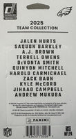 Philadelphia Eagles 2025 Donruss Factory Sealed 11 Card Team Set Featuring Saquon Barkley and Jalen Hurts with 3 Rated Rookie Cards Plus

