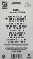 Kansas City Chiefs 2025 Donruss Factory Sealed Team Set Featuring Patrick Mahomes and Travis Kelce with 3 Rated Rookie Cards Plus
