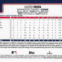 Minnesota Twins 2025 Topps Complete Mint 24 Card Hand Collated Team Set Featuring Rookie Cards of David Festa, Zebby Matthews, Brooks Lee and DaShawn Keirsey Plus