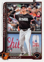 Baltimore Orioles 2025 Topps Complete Mint 24 Card Team Set Featuring Adley Rutschman and Gunnar Henderson with Rookie Cards of Coby Mayo, Cade Povich, Chayce McDermott and Tomoyuki Sugano Plus
